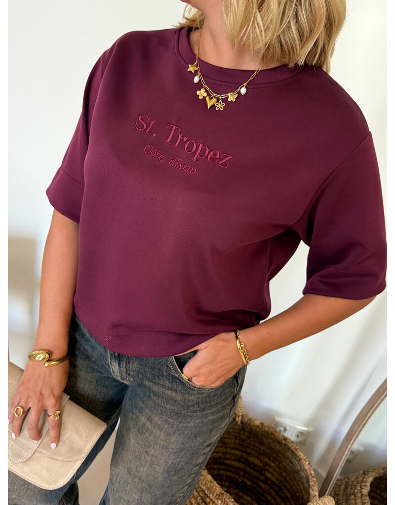21Jewelz Saint Tropez - Cote d'Azur shirt - bordeaux