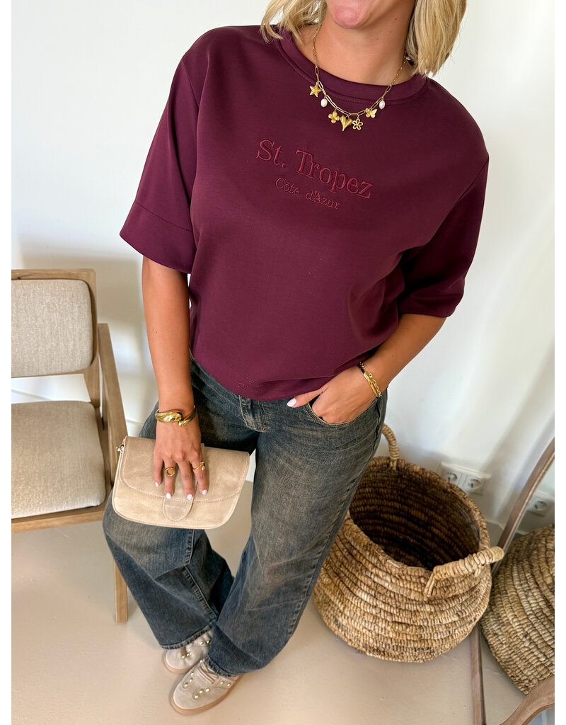 21Jewelz Saint Tropez - Cote d'Azur shirt - bordeaux