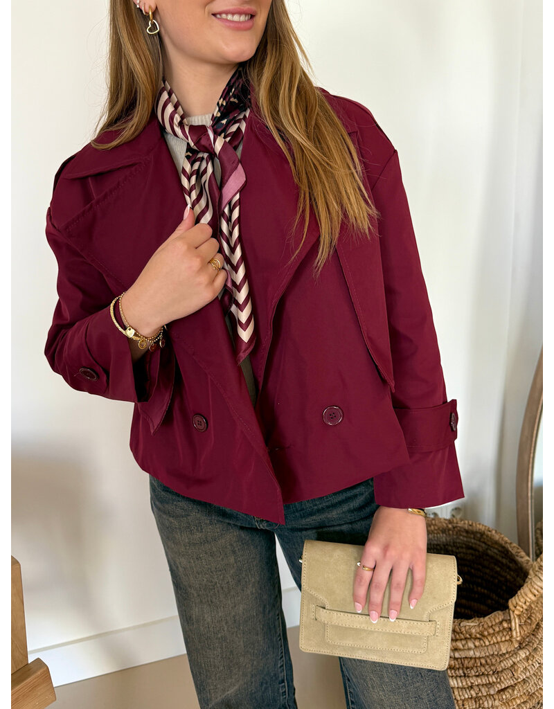 21Jewelz Korte trenchcoat - bordeaux