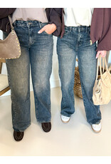 21Jewelz Wide leg jeans - washed donkerblauw