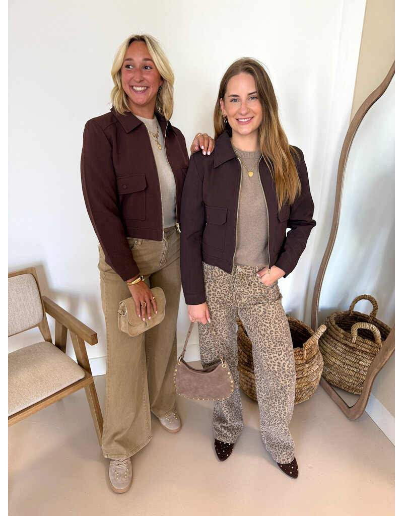 21Jewelz Cropped jasje met zakken - donker bordeaux