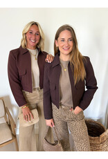 21Jewelz Cropped jasje met zakken - donker bruin