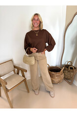 21Jewelz Sweater met pofmouw - bruin