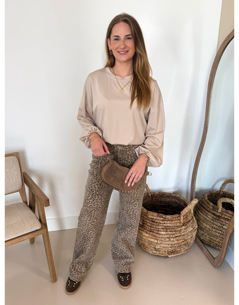 21Jewelz Sweater met pofmouw - beige