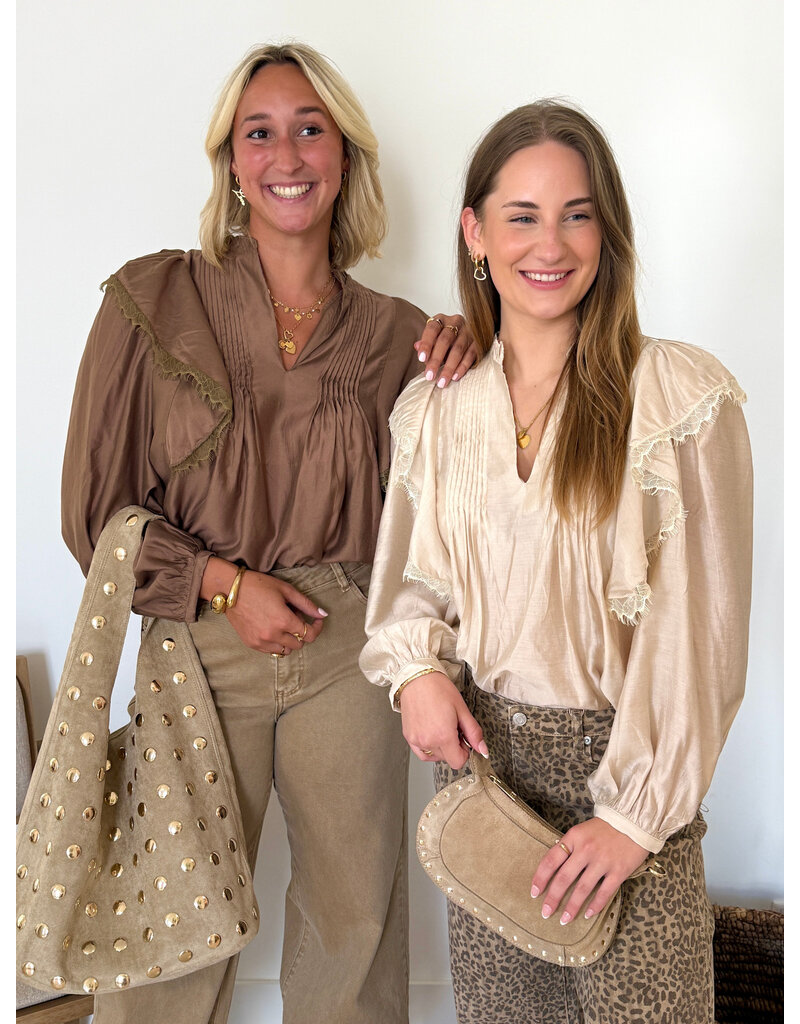21Jewelz Blouse met ruffles - bruin