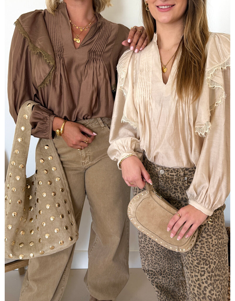 21Jewelz Blouse met ruffles - bruin