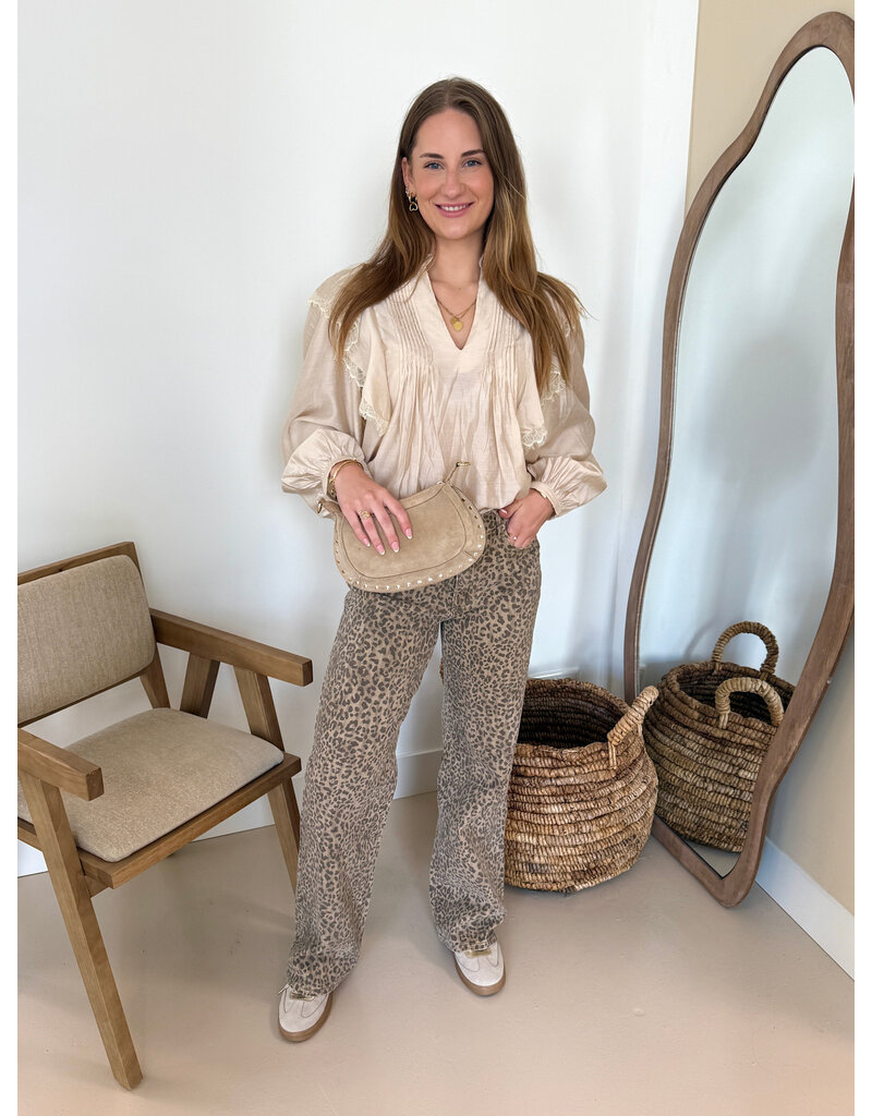 21Jewelz Blouse met ruffles - beige