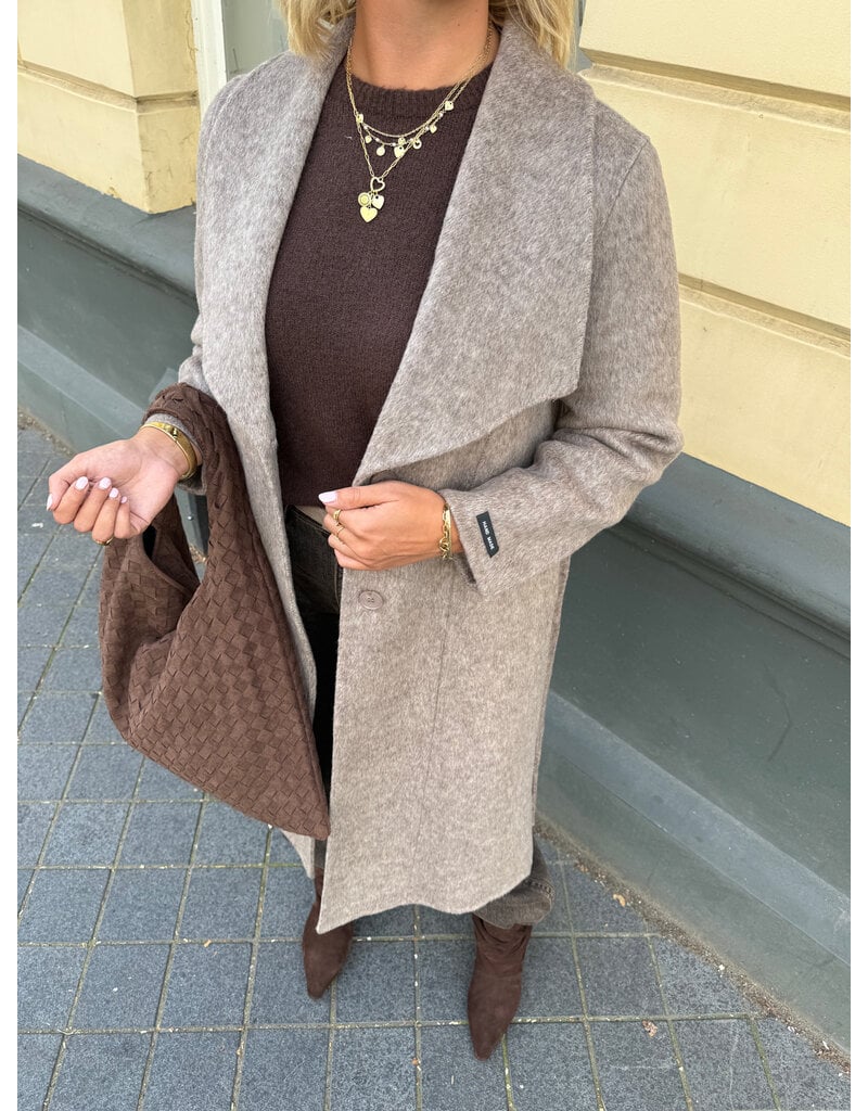 21Jewelz Manteljas met kraag - taupe