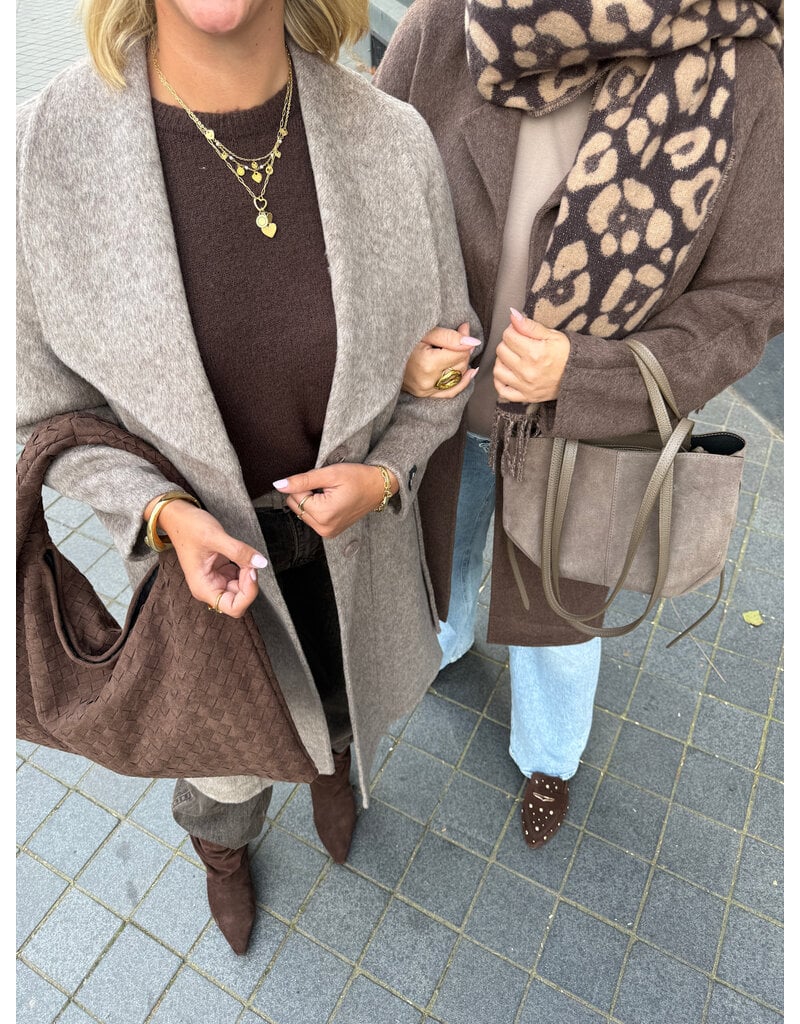 21Jewelz Manteljas met kraag - taupe