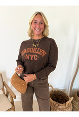 21Jewelz Trui met tekst "Brooklyn NYC" - bruin/camel