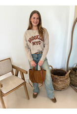 21Jewelz Trui met tekst "Brooklyn NYC" - beige/camel