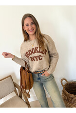 21Jewelz Trui met tekst "Brooklyn NYC" - beige/camel