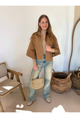 21Jewelz Denim blouse met uitlopende mouwen - camel