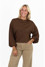 21Jewelz Sweater met pofmouw - bruin