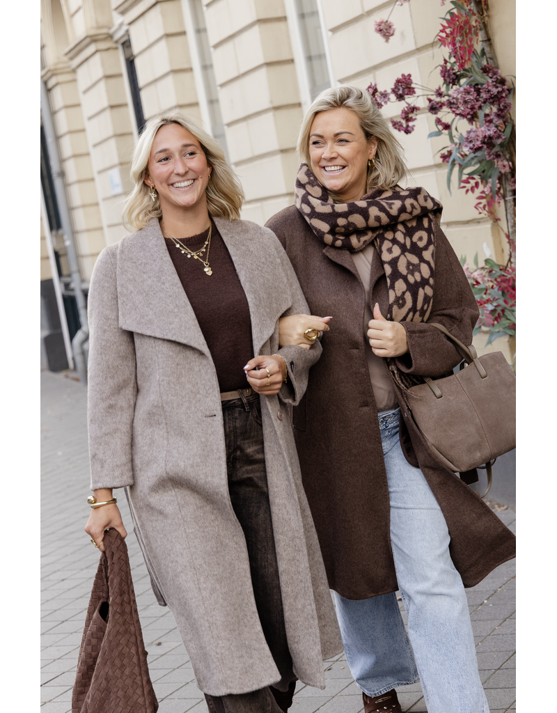 21Jewelz Manteljas met kraag - taupe