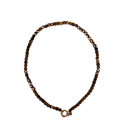 21Jewelz Ketting met kleine vierkante kralen - bruin