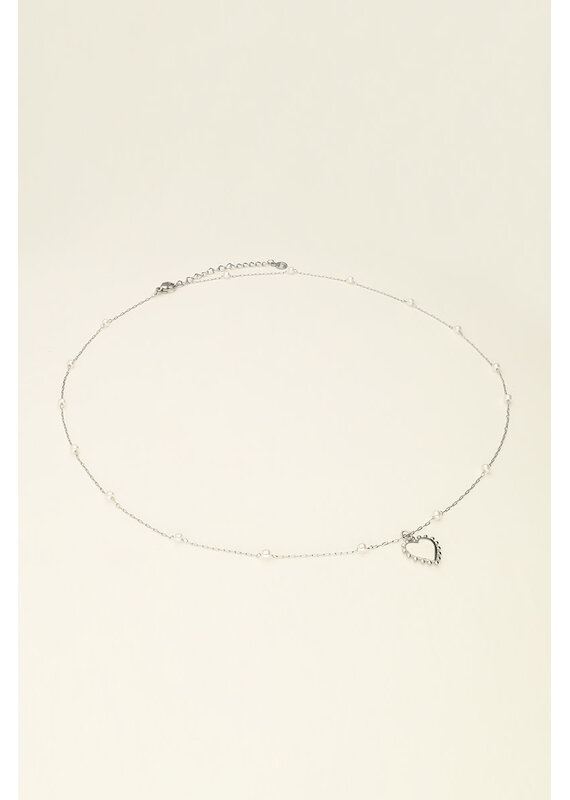 My Jewellery My Jewellery | Ketting met hartjes bedel en imitatieparels