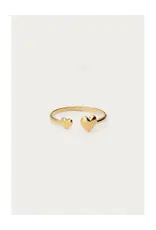 My Jewellery Minimalistische ring met dubbel hartje