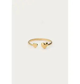 My Jewellery Minimalistische ring met dubbel hartje