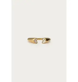 My Jewellery Ring met witte open hartjes