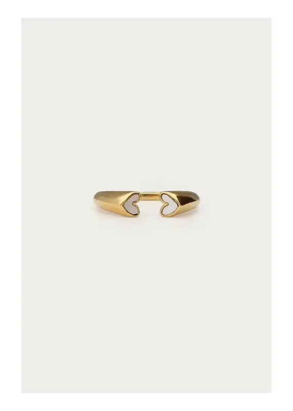 My Jewellery Ring met witte open hartjes
