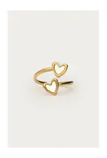 My Jewellery Ring met twee parelmoer hartjes