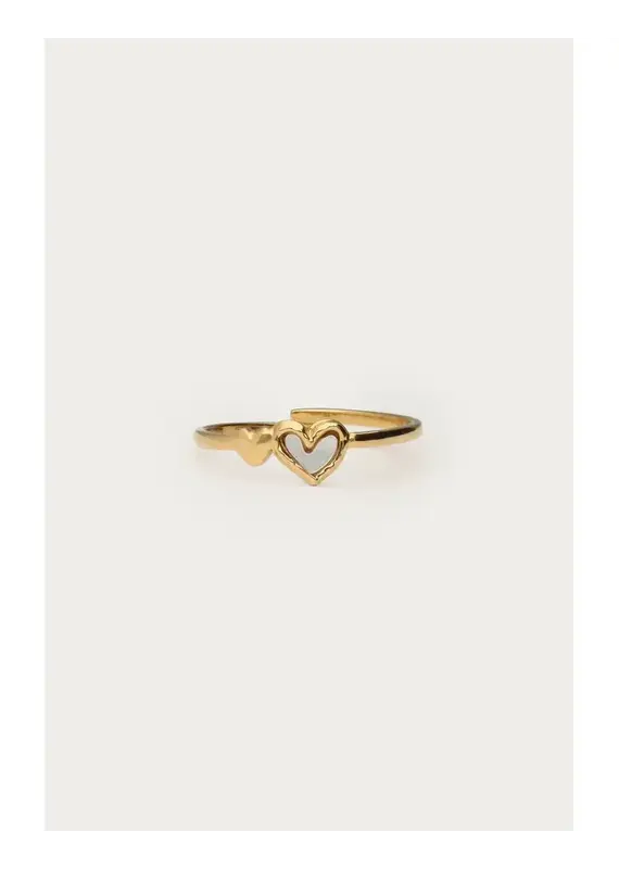 My Jewellery Ring met dubbel wit hartje