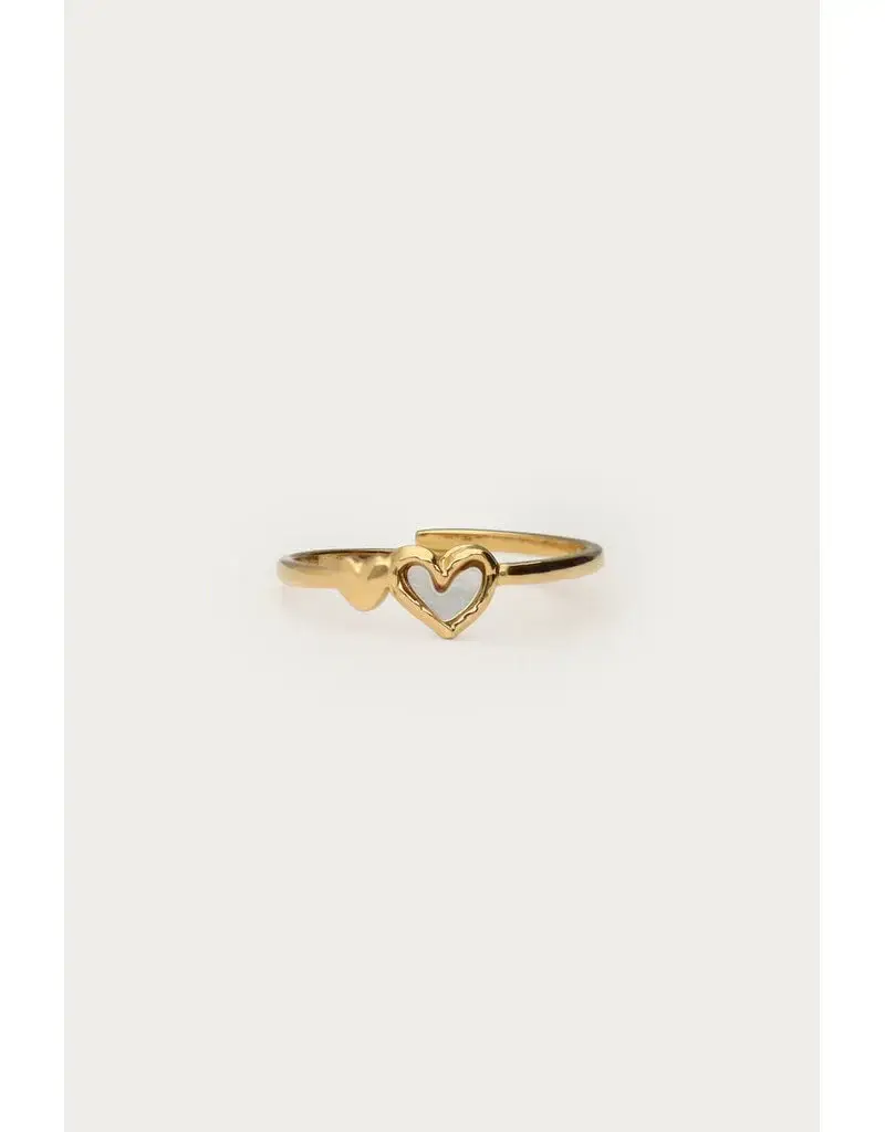My Jewellery Ring met dubbel wit hartje