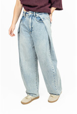 Queen Hearts Wide leg jeans met plooien - lichtblauw