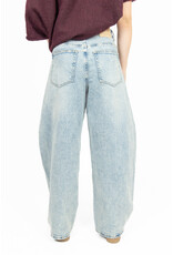 Queen Hearts Wide leg jeans met plooien - lichtblauw
