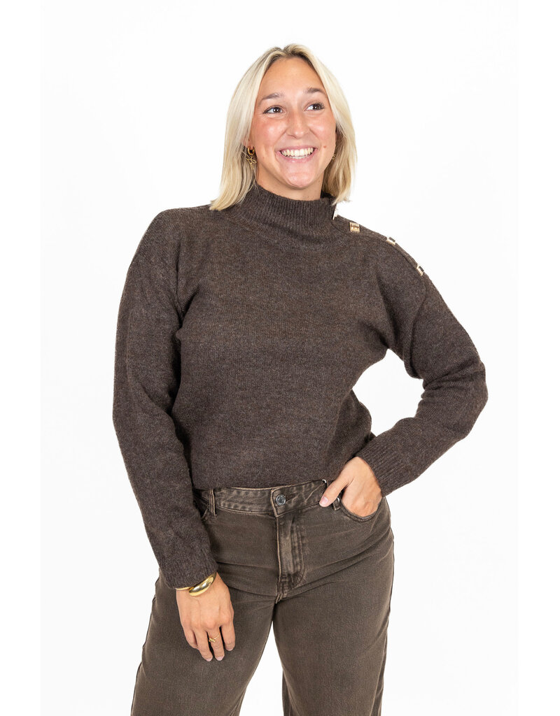 21Jewelz Trui met gouden details - bruin