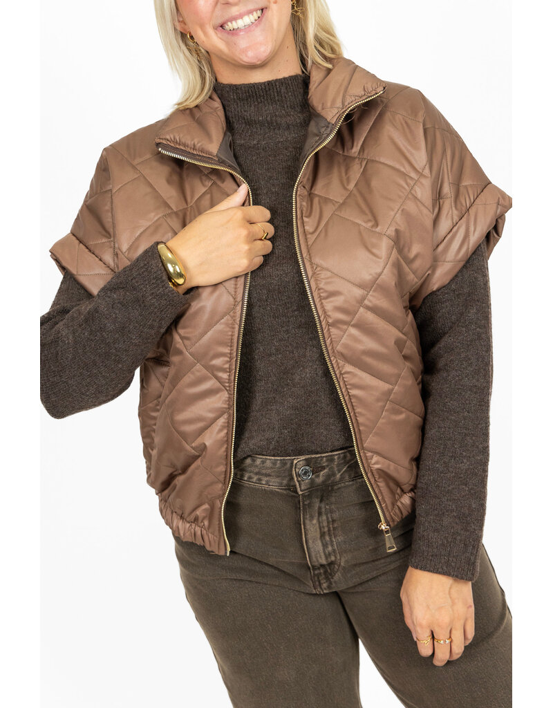 21Jewelz Gewatteerde bodywarmer - camel