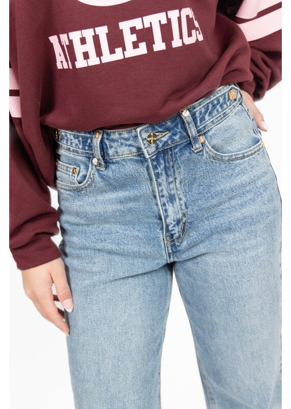 Queen Hearts Jeans met gouden details - blauw