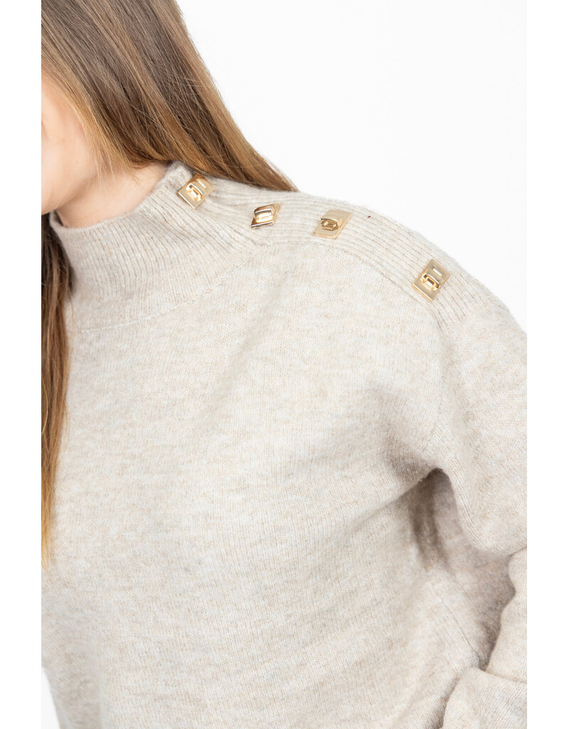 21Jewelz Trui met gouden details - beige