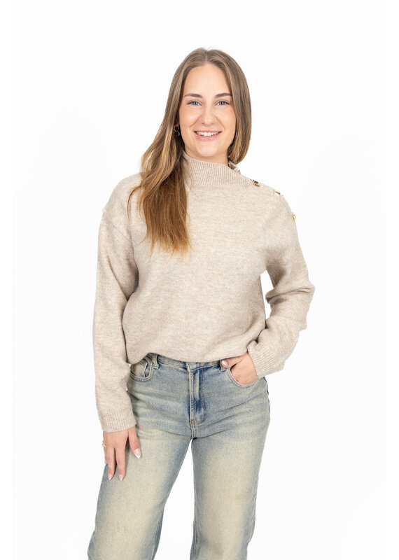21Jewelz Trui met gouden details - beige