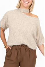 21Jewelz One shoulder trui - beige