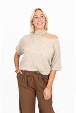 21Jewelz One shoulder trui - beige