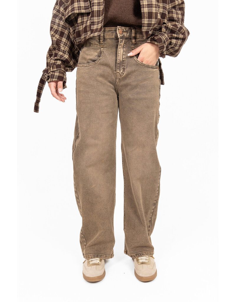 Jewelly Barrel jeans - washed taupe