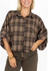 21Jewelz Geruite blouse - bruin