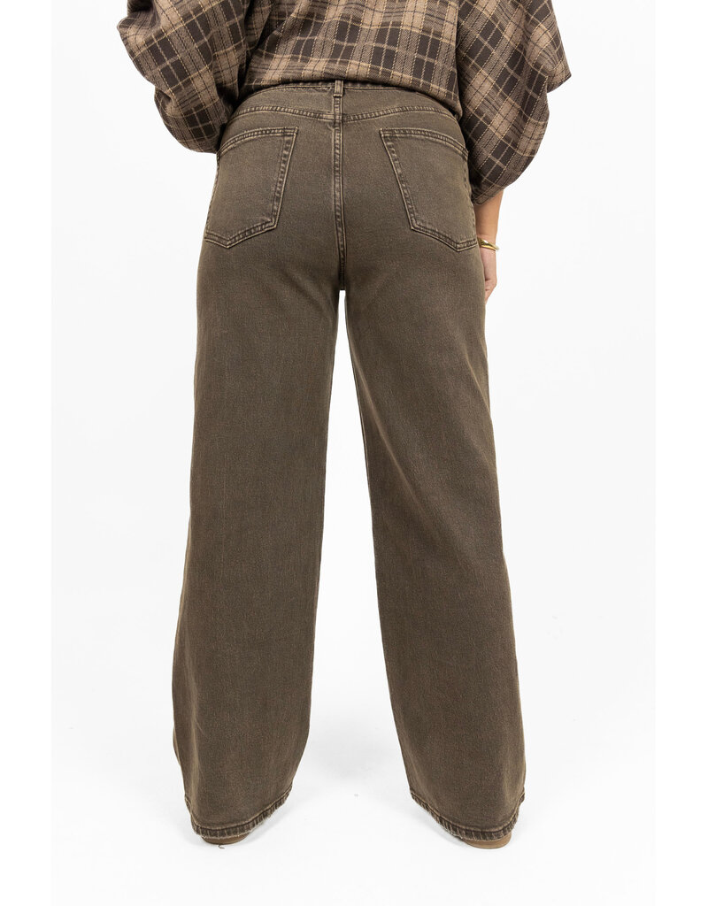 Queen Hearts Wide leg jeans - bruin