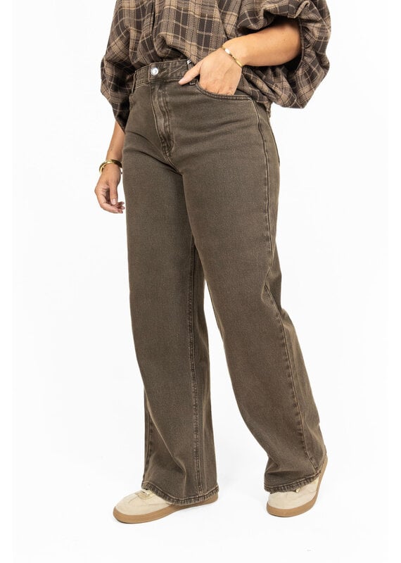 Queen Hearts Wide leg jeans - bruin