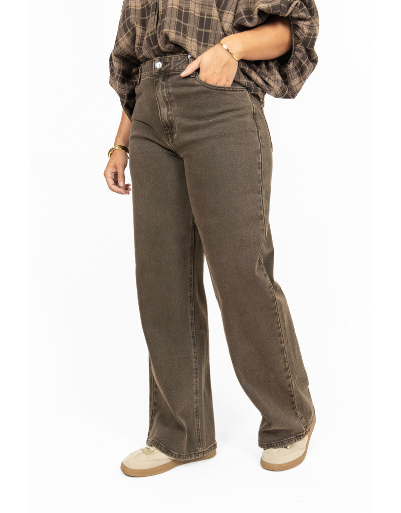 Queen Hearts Wide leg jeans - bruin