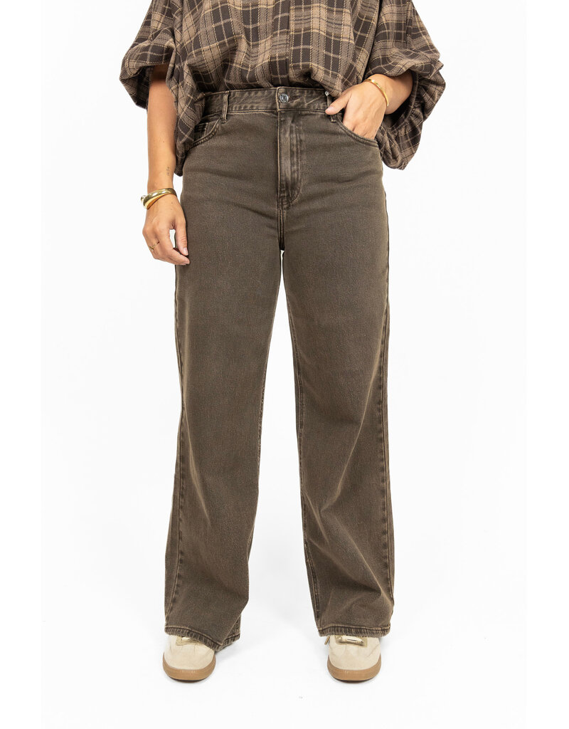 Queen Hearts Wide leg jeans - bruin
