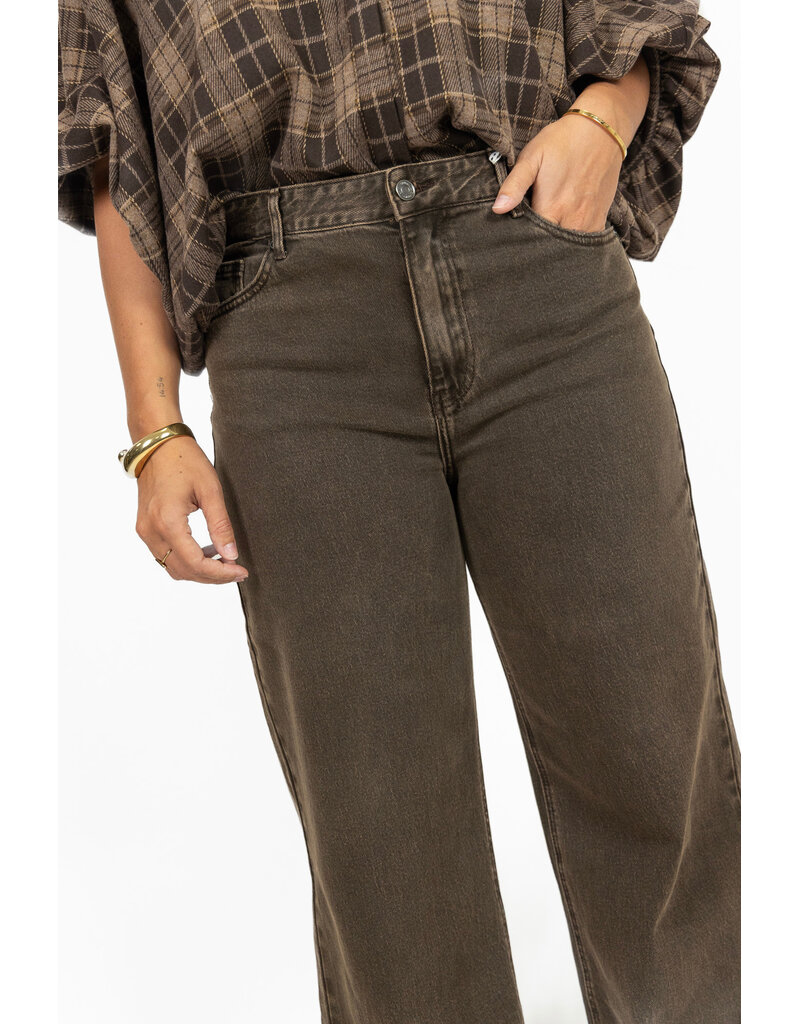 Queen Hearts Wide leg jeans - bruin