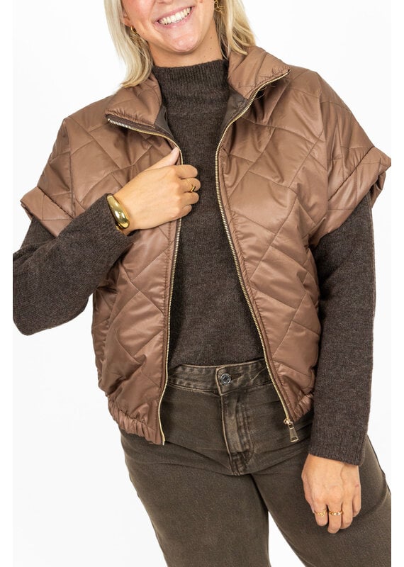 21Jewelz Gewatteerde bodywarmer - camel