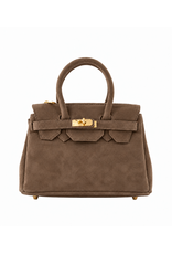21Jewelz Fashion handtasje met gesp - suede taupe