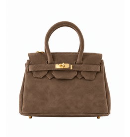 21Jewelz Fashion handtasje met gesp - suede taupe