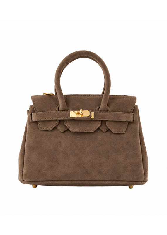21Jewelz Fashion handtasje met gesp - suede taupe
