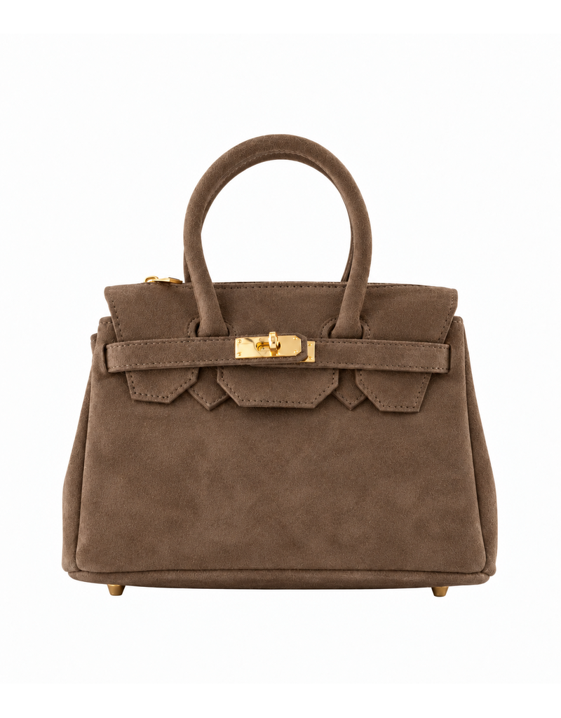 21Jewelz Fashion handtasje met gesp - suede taupe