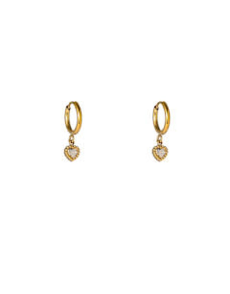 Go Dutch Label Small sparkle heart hoop